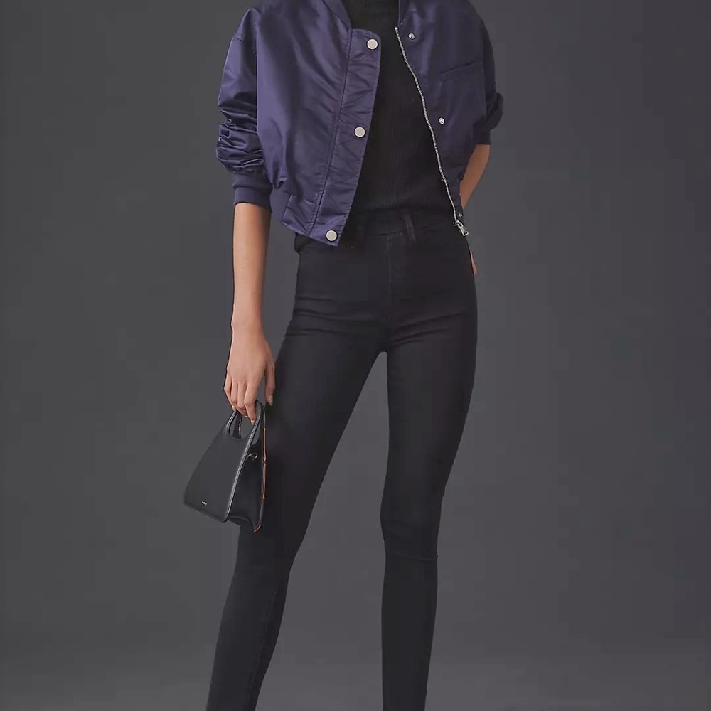 Good American Black High‑Waist Skinny Jeans